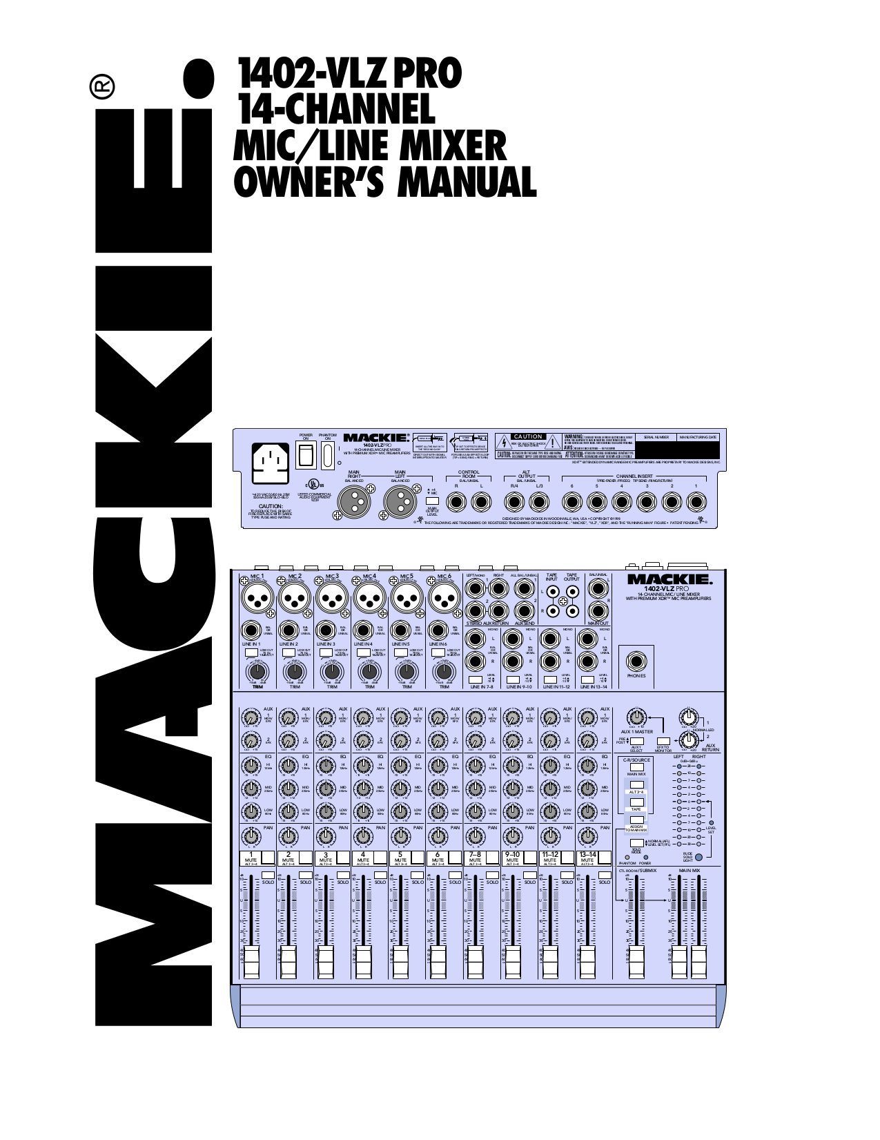 PDF manual for Mackie Other 1402-VLZ Pro Line Mixer